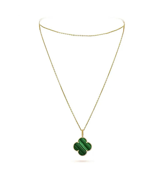 Van Cleef & Arpels Magic Alhambra Long Necklace 1 Motif Yellow Gold Malachite