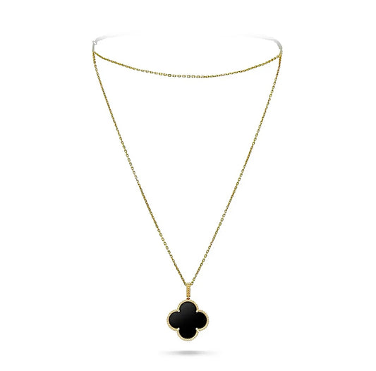 Van Cleef & Arpels Magic Alhambra Long Necklace 1 Motif Yellow Gold Onyx