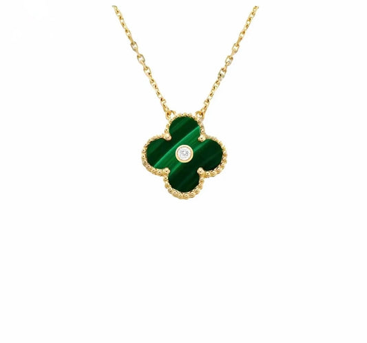 Van Cleef & Arpels Vintage Alhambra Pendant Yellow Gold Malachite Diamond