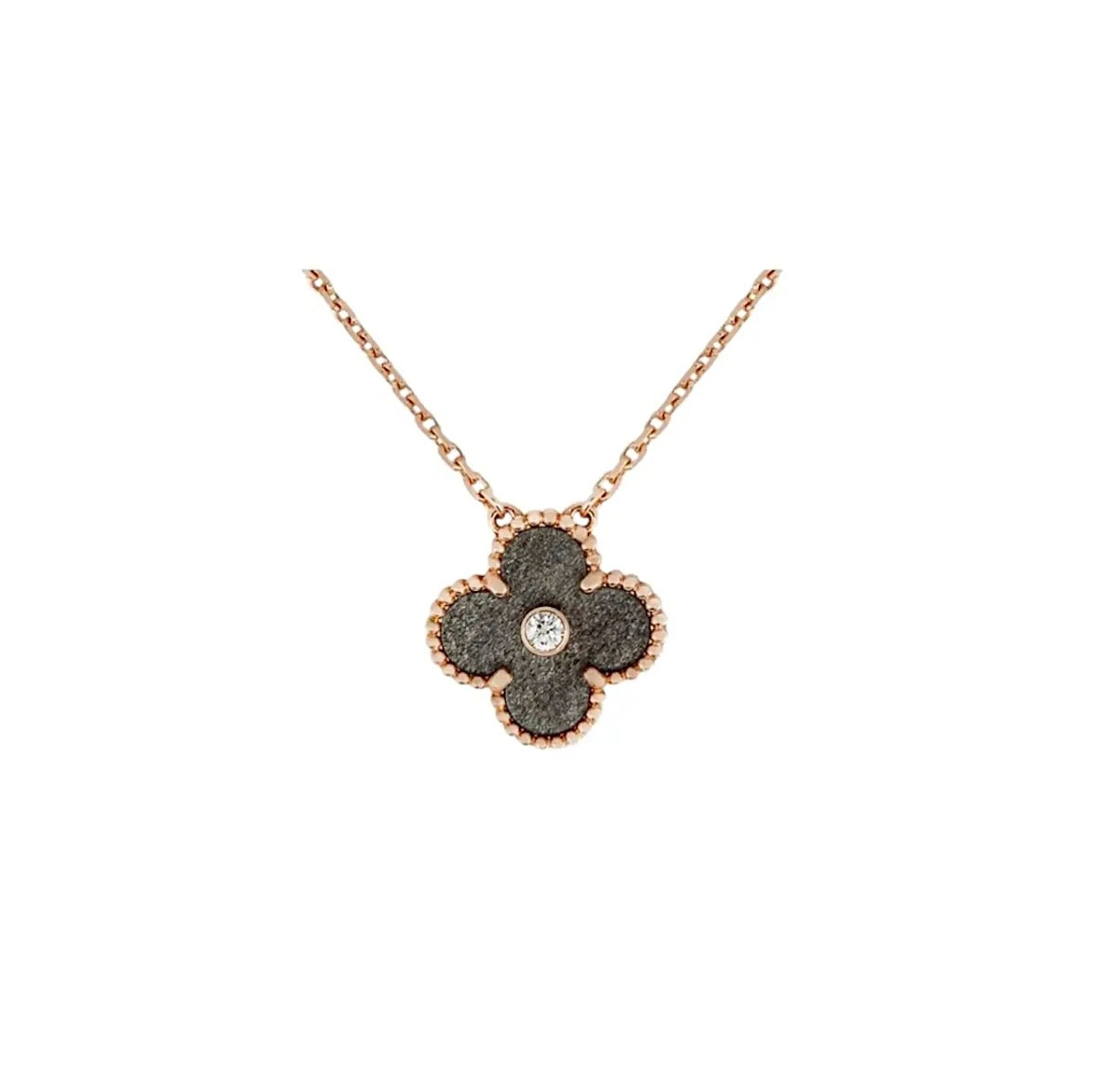 Van Cleef & Arpels Vintage Alhambra Pendant Rose Gold Carnelian Diamond