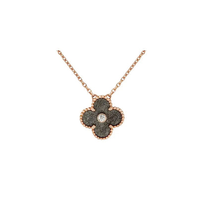 Van Cleef & Arpels Vintage Alhambra Pendant Rose Gold Carnelian Diamond