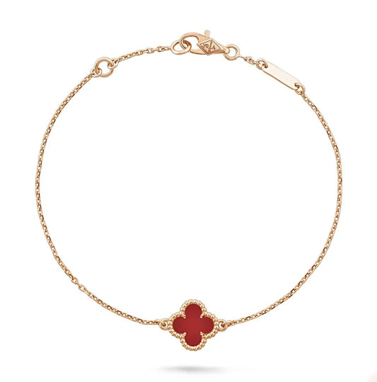 Van Cleef & Arpels Sweet Alhambra Bracelet Rose Gold Carnelian
