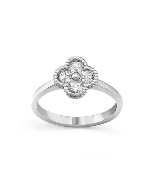 Van Cleef & Arpels Sweet Alhambra Diamond Ring White Gold