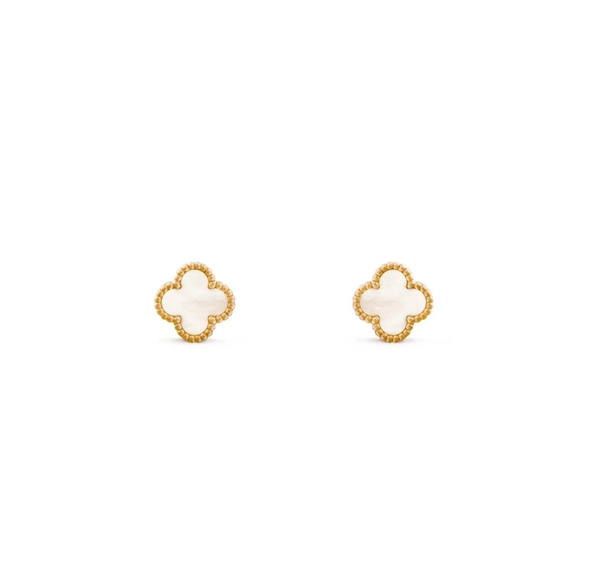 Van Cleef & Arpels Sweet Alhambra Earrings Yellow Gold Mother of Pearl
