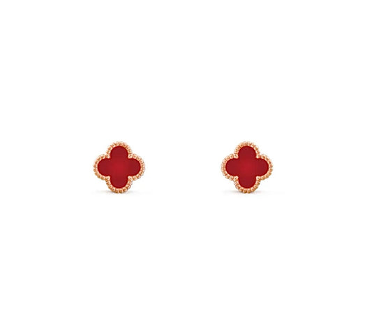 Van Cleef & Arpels Sweet Alhambra Earrings Yellow Gold Carnelian