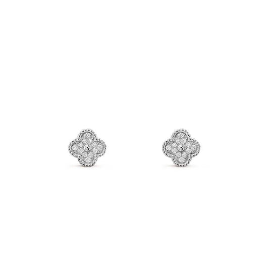 Van Cleef & Arpels Sweet Alhambra Earrings White Gold Diamond