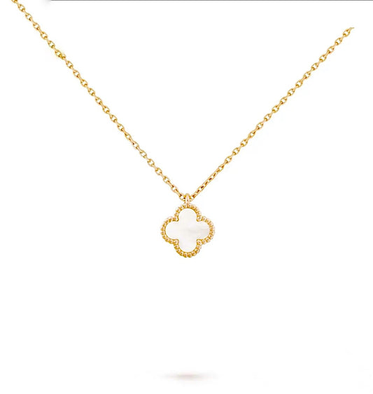 Van Cleef & Arpels Sweet Alhambra Pendant Necklace Yellow Gold White Mother of Pearl