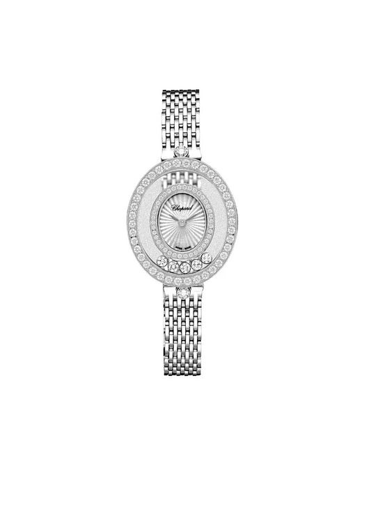 Chopard Happy Diamonds Watch 28x25mm White Gold Plated Diamond Steel Bracelet