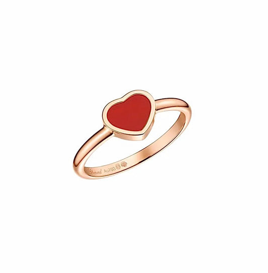 Chopard My Happy Hearts Ring Rose Gold Carnelian