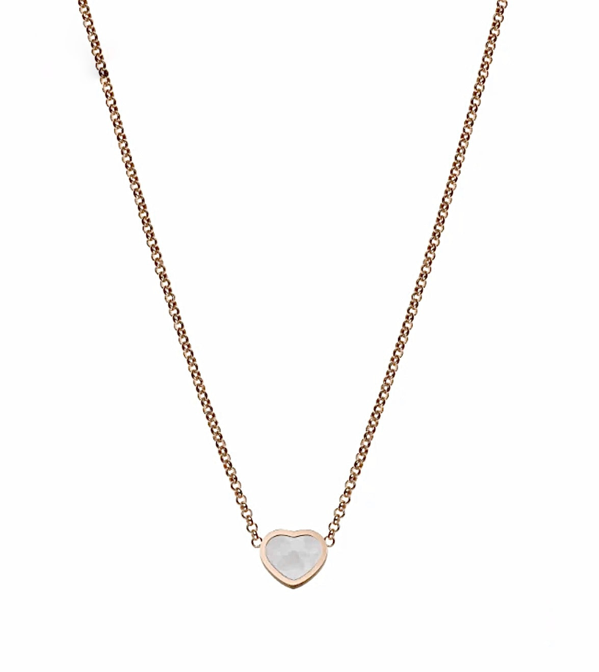 Chopard My Happy Hearts Necklace Rose Gold White Mother of Pearl