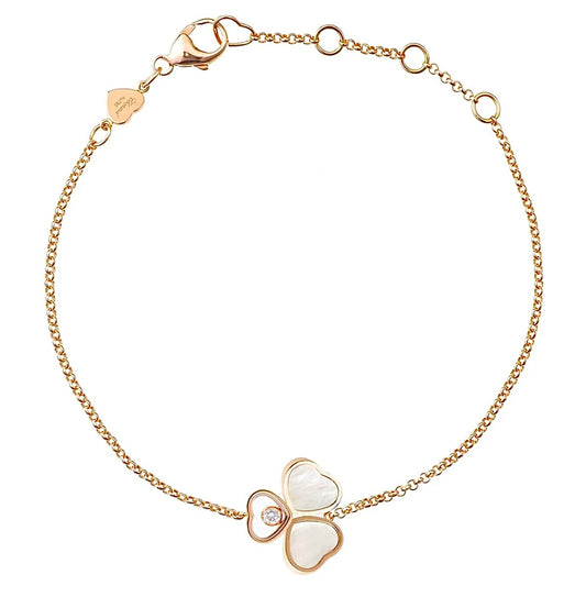 Chopard Happy Hearts Bracelet Rose Gold White Mother of Pearl Diamond