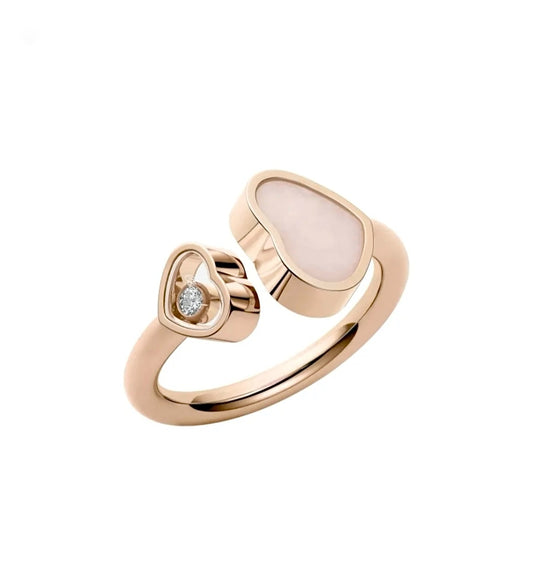 Chopard Happy Hearts Ring Rose Gold Pink Mother of Pearl Diamond