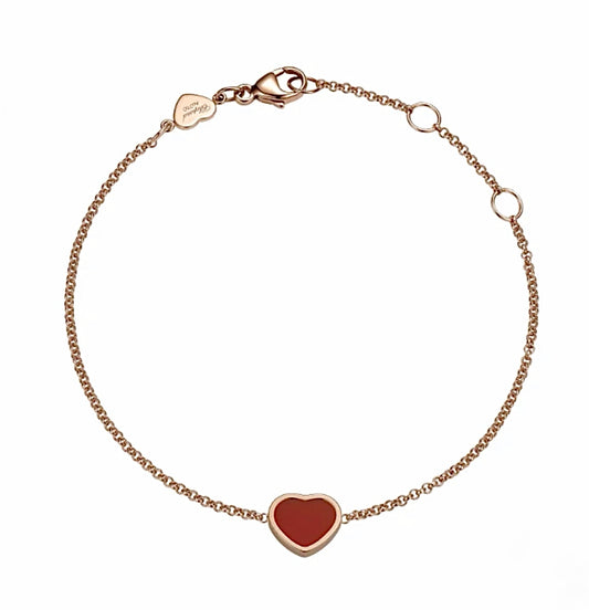 Chopard My Happy Hearts Bracelet Rose Gold Carnelian