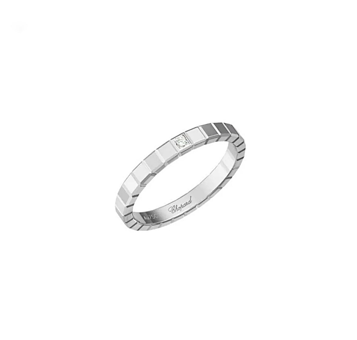 Chopard Ice Cube Ring 18K Rose Gold One Diamond