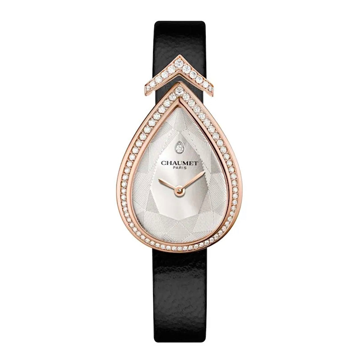 Chaumet Joséphine Aigrette Watch 27x20mm Rose Gold Black Leather