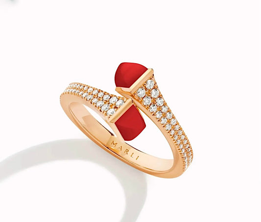 Marli Cleo Diamond Slim Ring Rose Gold