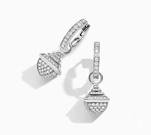 Marli Cleo Rev Midi Full Diamond Drop Earrings White Gold