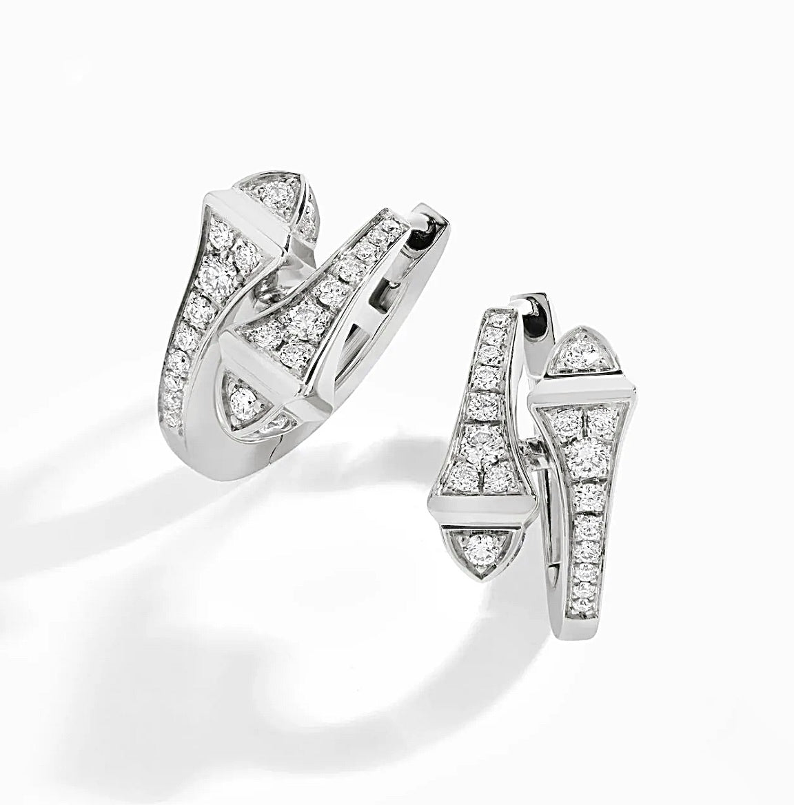 Marli Cleo Full Diamond Huggie Earrings Yellow Gold