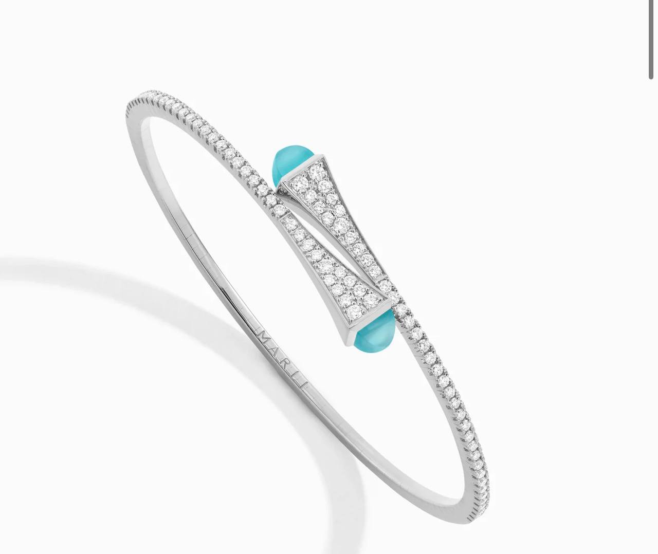Marli Cleo Diamond & Turquoise Bypass Bracelet | إسوارة مارلي كليو بالماس والفيروز