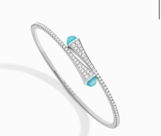 Marli Cleo Diamond & Turquoise Bypass Bracelet | إسوارة مارلي كليو بالماس والفيروز