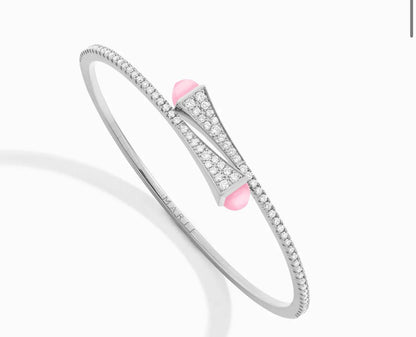 Marli Cleo Diamond & Pink Opal Bypass Bracelet | إسوارة مارلي كليو بالماس والأوبال الوردي