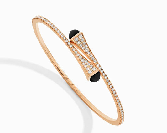 Marli Cleo Diamond & Black Onyx Bypass Bracelet | إسوارة مارلي كليو بالماس والعقيق الأسود