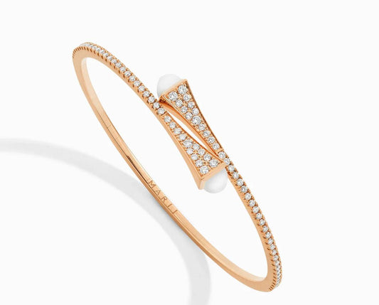 Marli Cleo Diamond & White Opal Bypass Bracelet | إسوارة مارلي كليو بالماس والأوبال الأبيض
