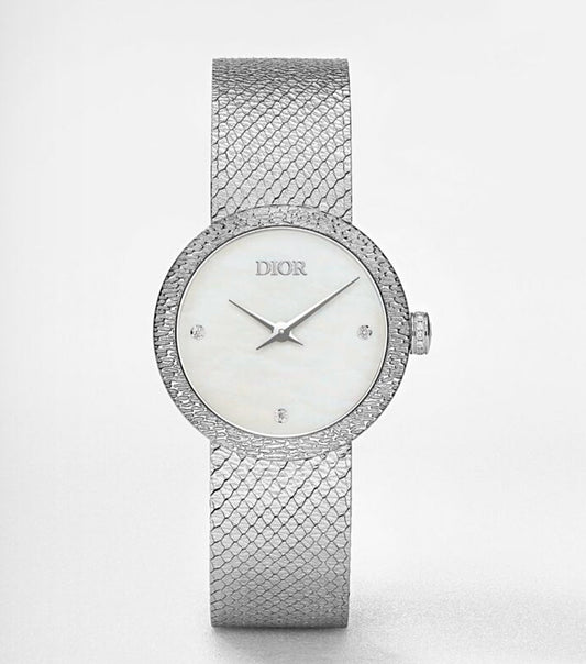 Dior La D de Dior 25MM – Full Steel, White Mother-of-Pearl