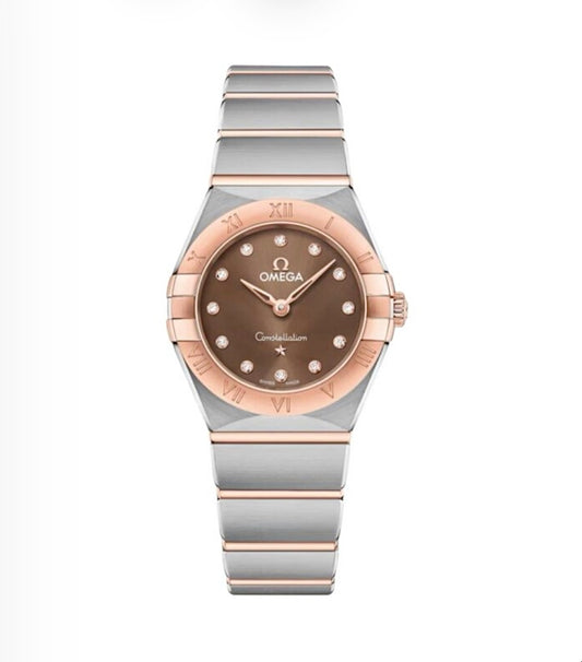 Omega Constellation 28MM – Steel & Rose Gold, Chocolate Diamond Dial