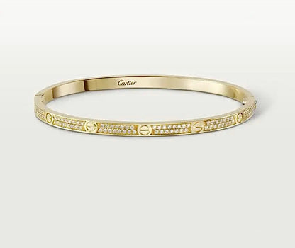 Cartier Love Bracelet Diamond Pavé – 18ct Gold | Yellow, Rose & White Gold | سوار كارتييه لاف الماس بافيه ذهب أصفر ووردي وأبيض
