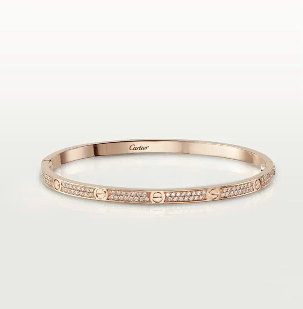 Cartier Love Bracelet Diamond Pavé – 18ct Gold | Yellow, Rose & White Gold | سوار كارتييه لاف الماس بافيه ذهب أصفر ووردي وأبيض