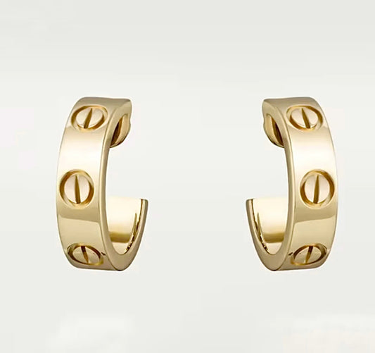 Cartier Love Earrings – Yellow Gold, Hoop with Screw Motif