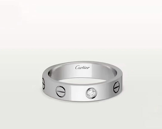 Cartier Love Wedding Band Ring – White Gold, 1 Diamond
