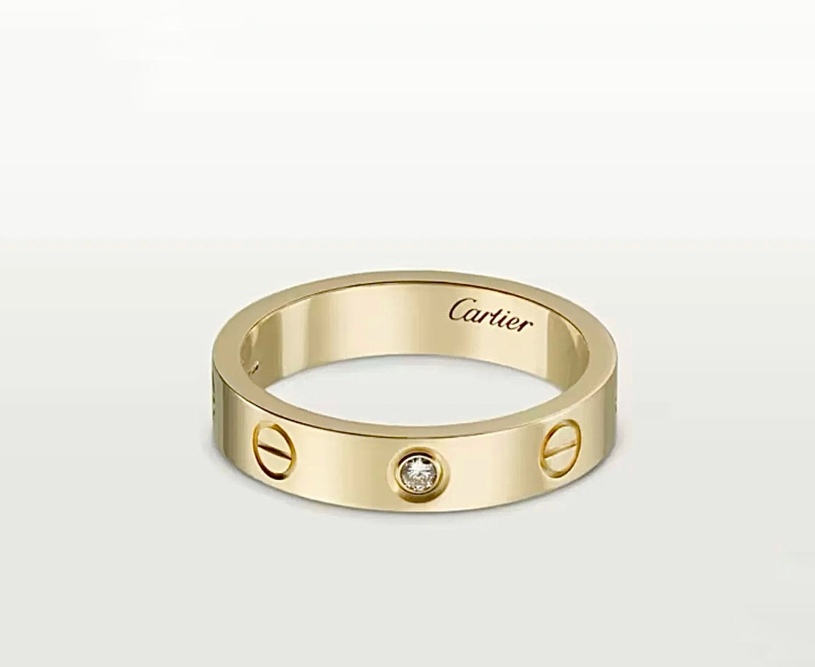 Cartier Love Wedding Band Ring – White Gold, 1 Diamond
