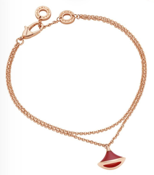 Bvlgari Diva’s Dream Bracelet – Rose Gold, Carnelian Fan Pendant