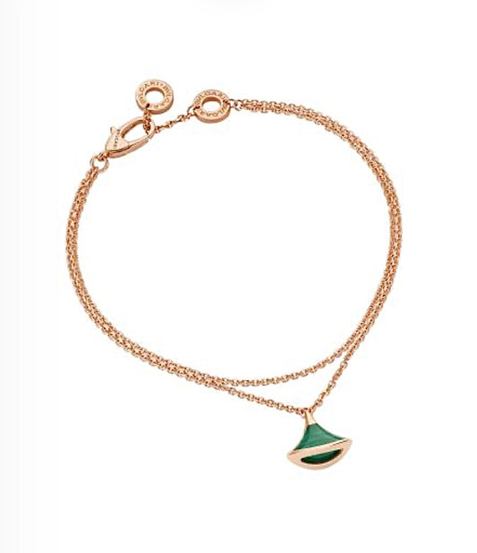 Bvlgari Diva’s Dream Bracelet – Rose Gold, Green Malachite Fan Pendant
