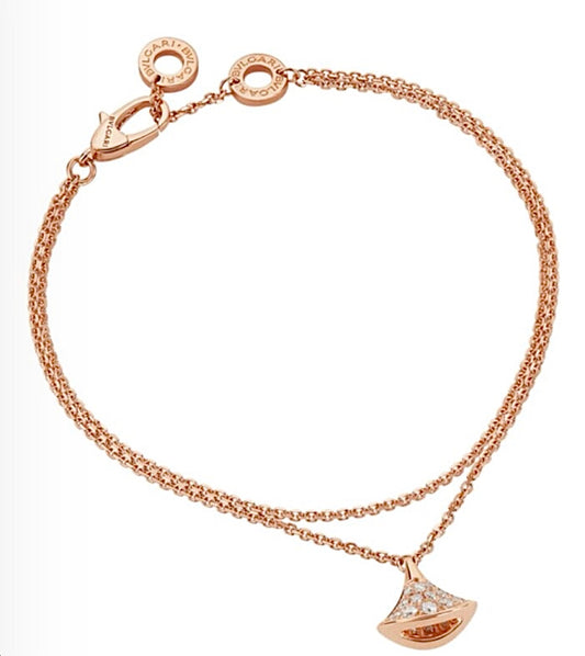 Bvlgari Diva’s Dream Diamond Bracelet – Rose Gold, Diamond Pavé Fan Pendant