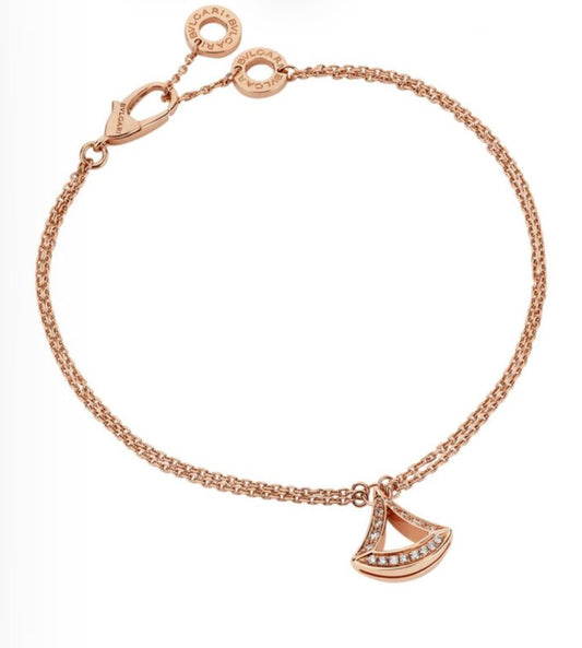 Bvlgari Diva’s Dream Diamond Bracelet – Rose Gold, Diamond Edge Fan Pendant