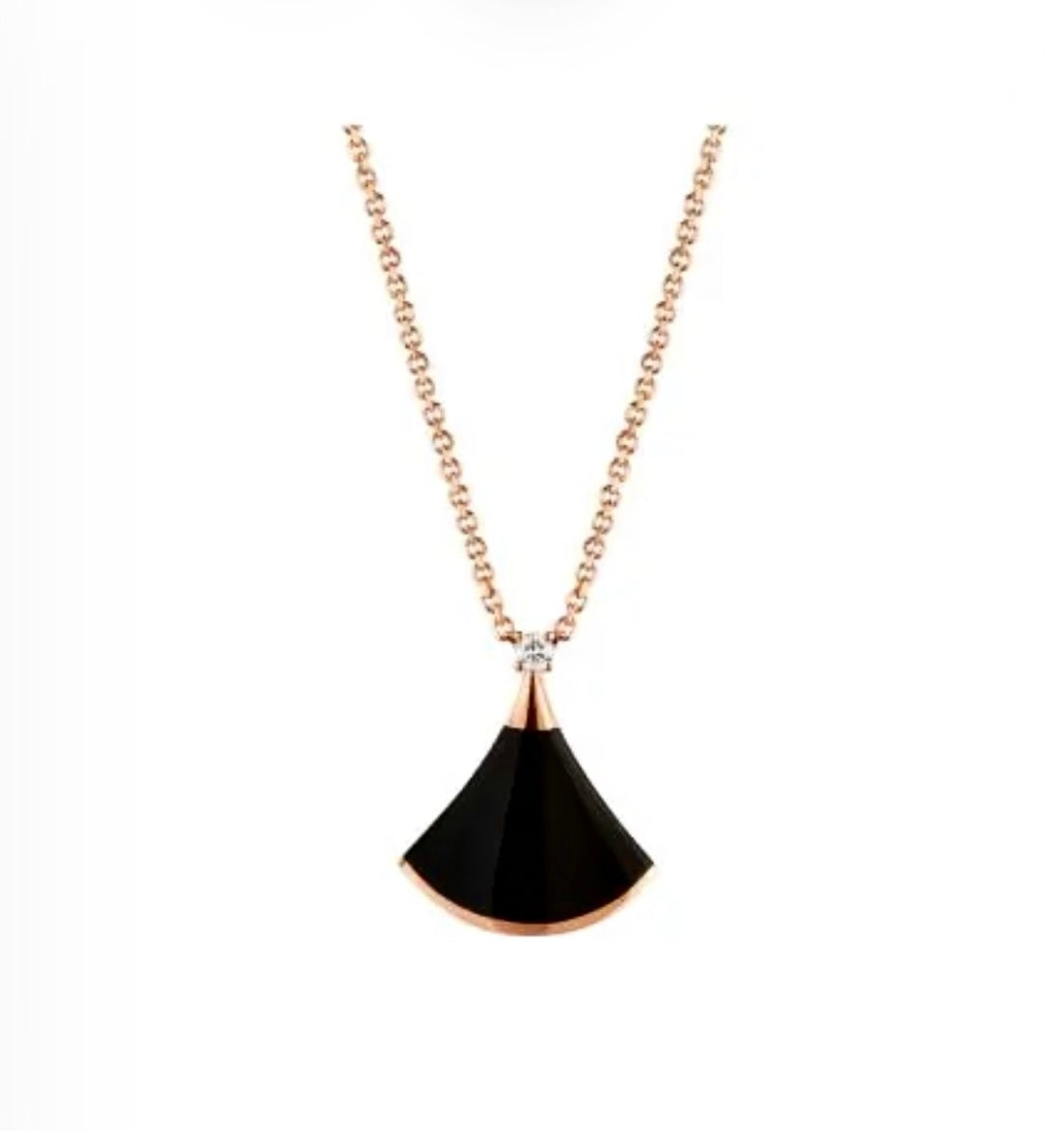 Bvlgari Diva’s Dream Necklace – Rose Gold, Black Onyx Fan & 1 Diamond