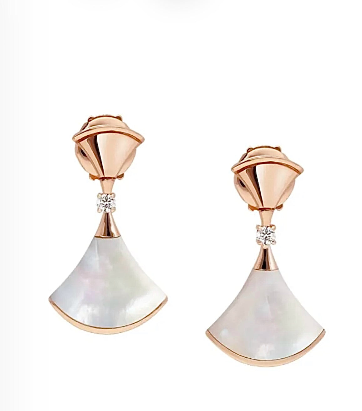Bvlgari Diva’s Dream Drop Earrings – Rose Gold, Mother-of-Pearl Fan & Diamond