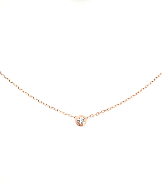 Cartier D’Amour Necklace – Rose Gold, Single Diamond, Small Model