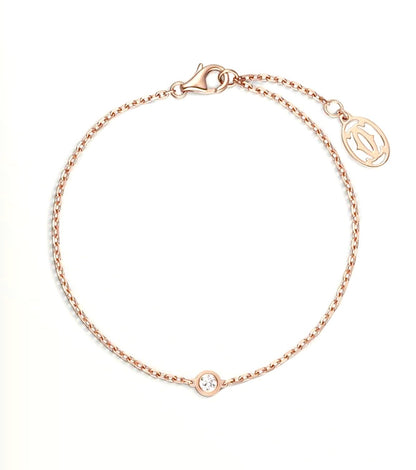 Cartier D’Amour Bracelet – White Gold, Single Diamond & Logo Charm