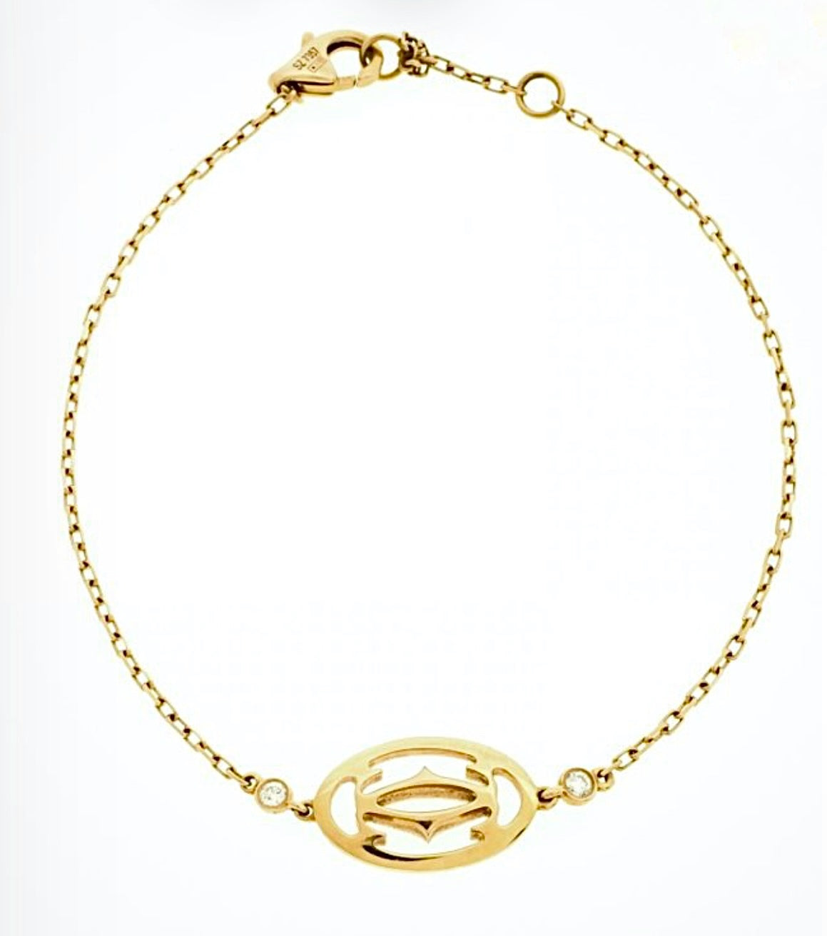 Cartier Logo Bracelet – Yellow Gold Chain with Oval Logo Charm