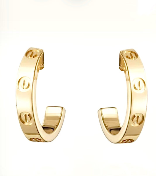 Cartier Love Earrings – Yellow Gold, Screw Motif Hoops