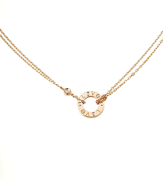 Cartier Love Necklace – Rose Gold, 2 Diamonds