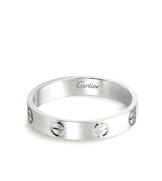 Cartier Love Wedding Band Ring – White Gold, Screw Motif
