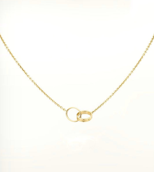 Cartier Love Necklace – Yellow Gold, Interlocking Love Rings Pendant