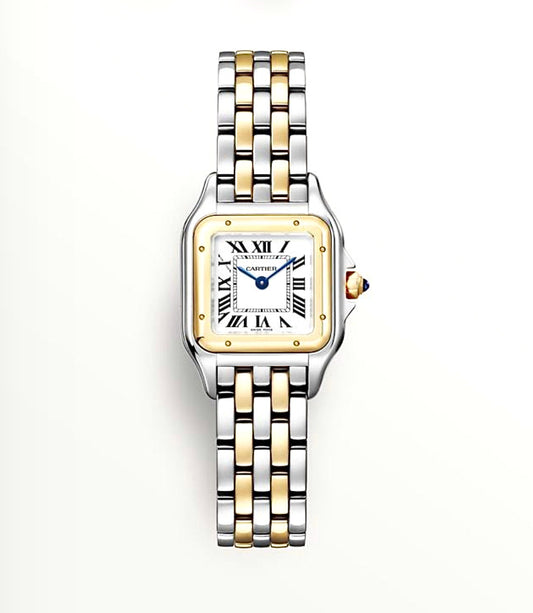 Cartier Panthère de Cartier Watch 22mm – Stainless Steel & Gold-Plated Two-Tone | White Roman Dial | ساعة كارتييه بانتير 22 ملم ثنائي اللون