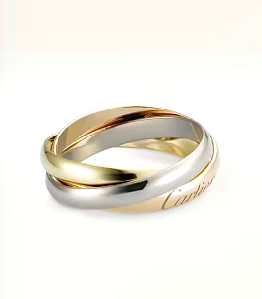 Cartier Trinity Ring Small Model – 18ct Yellow, White & Rose Gold | خاتم كارتييه ترينتي صغير ذهب ثلاثي
