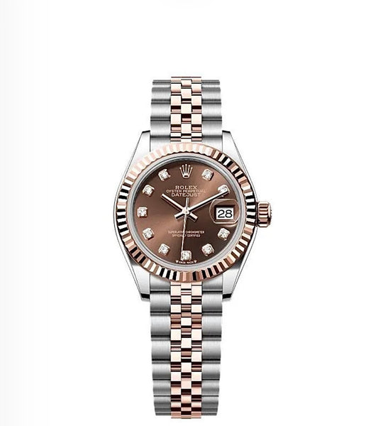 Rolex Datejust Oyster 28mm Oystersteel & Everose Gold – Chocolate Diamond Dial | ساعة رولكس ديتجست 28 ملم ثنائية اللون